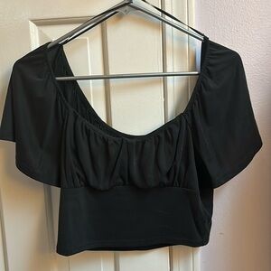 black cropped top